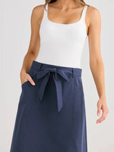 Cotton Midi Skirt - Navy